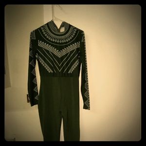 Vintage Green and White Large Jumpsuit